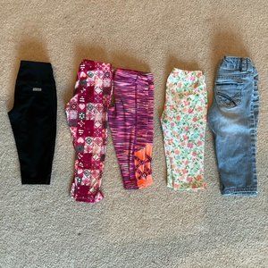 Lot of 5 Toddler Girls Capri Pants - Size 4T